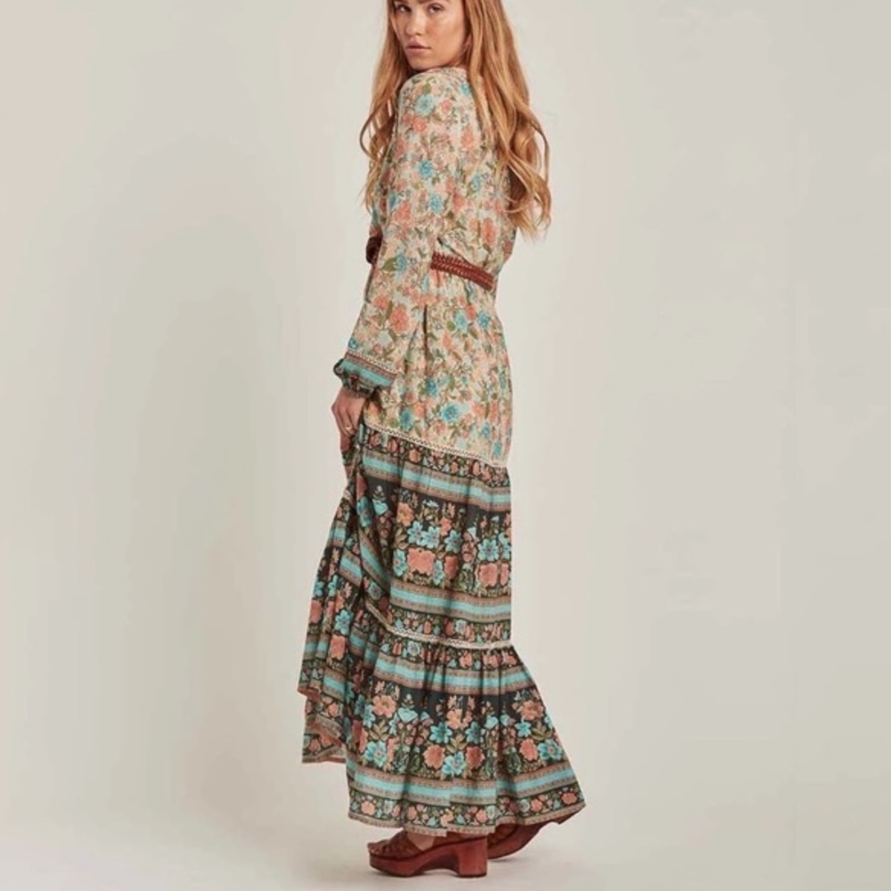 Floral Maxi DRESS Meadow Longsleeves Assha NEW - Picture 5 of 6